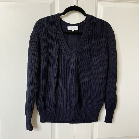 John + Jenn Elliot Sweater Womens S Chunky Knit V-neck Fisherman Pullover - Picture 8 of 8